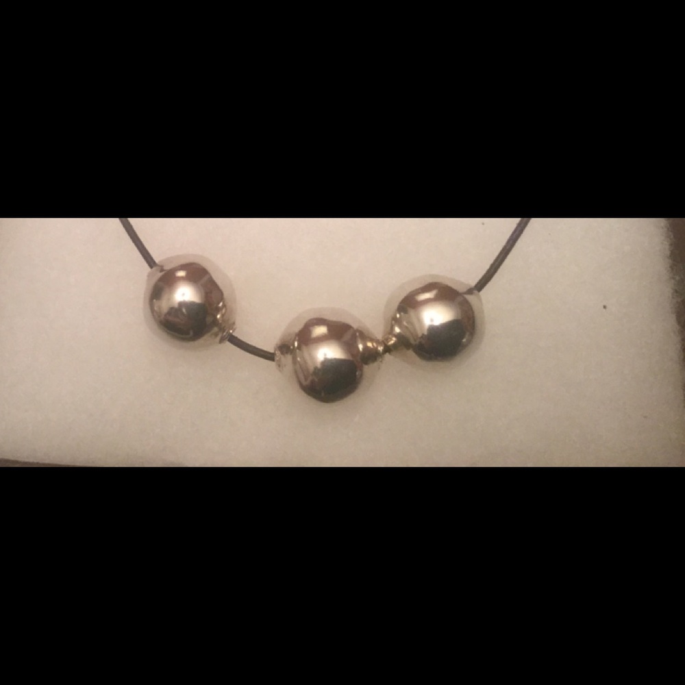 Sterling Silver & leather necklace